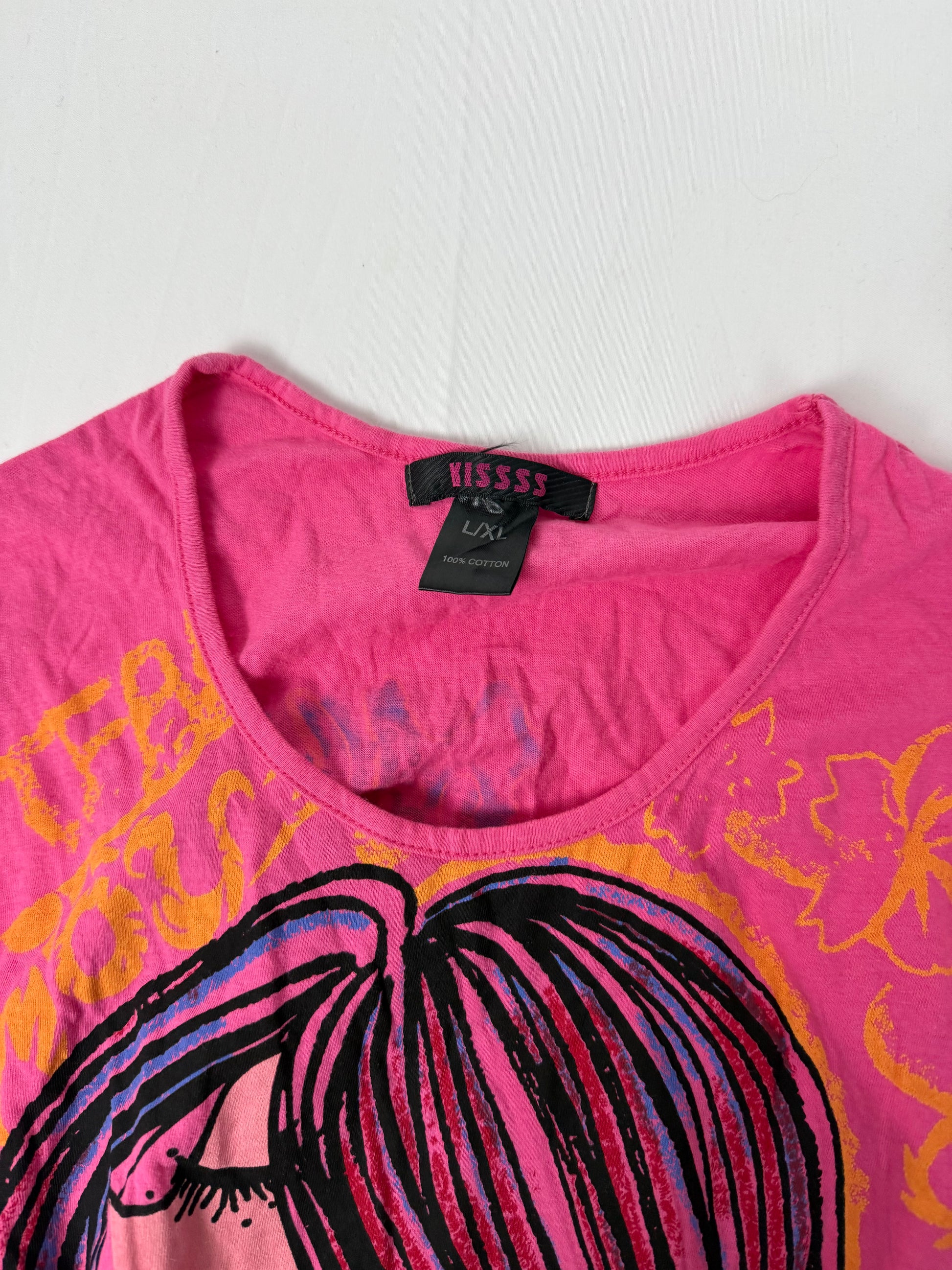 Pink graphic long sleeves top (XL)