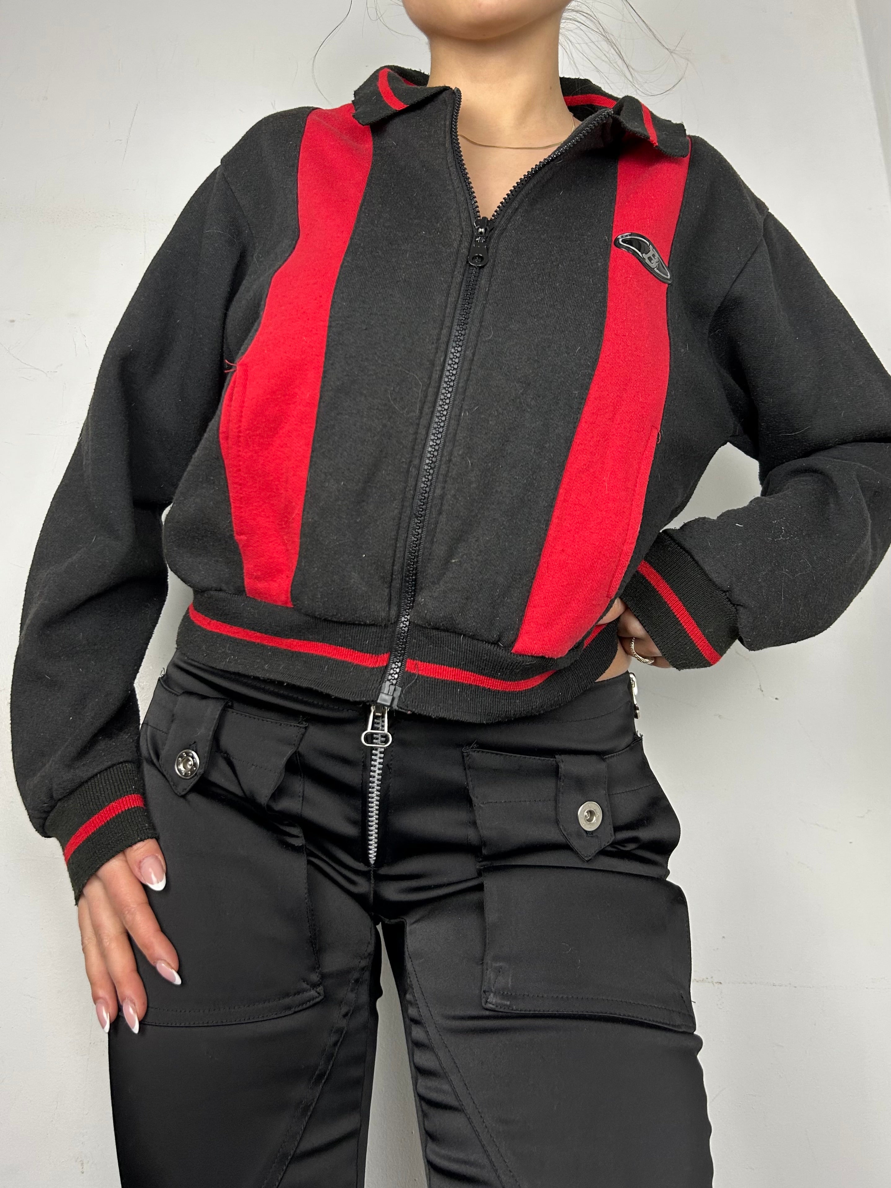Black & red zip up sweatshirt jacket  (M/L)