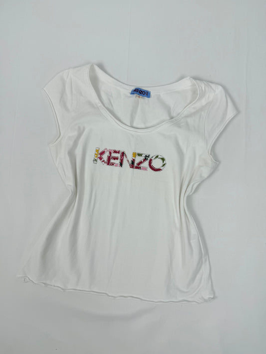 White cotton logo tee (S/M)