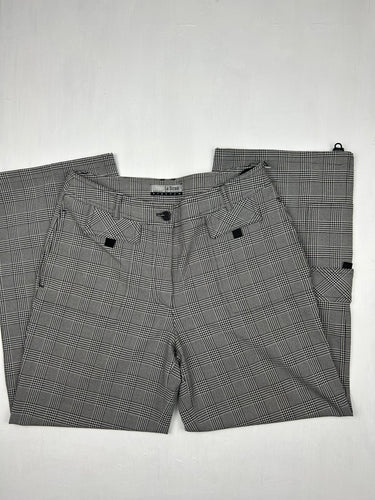 Grey low waist baggy check print office pants (S/M)