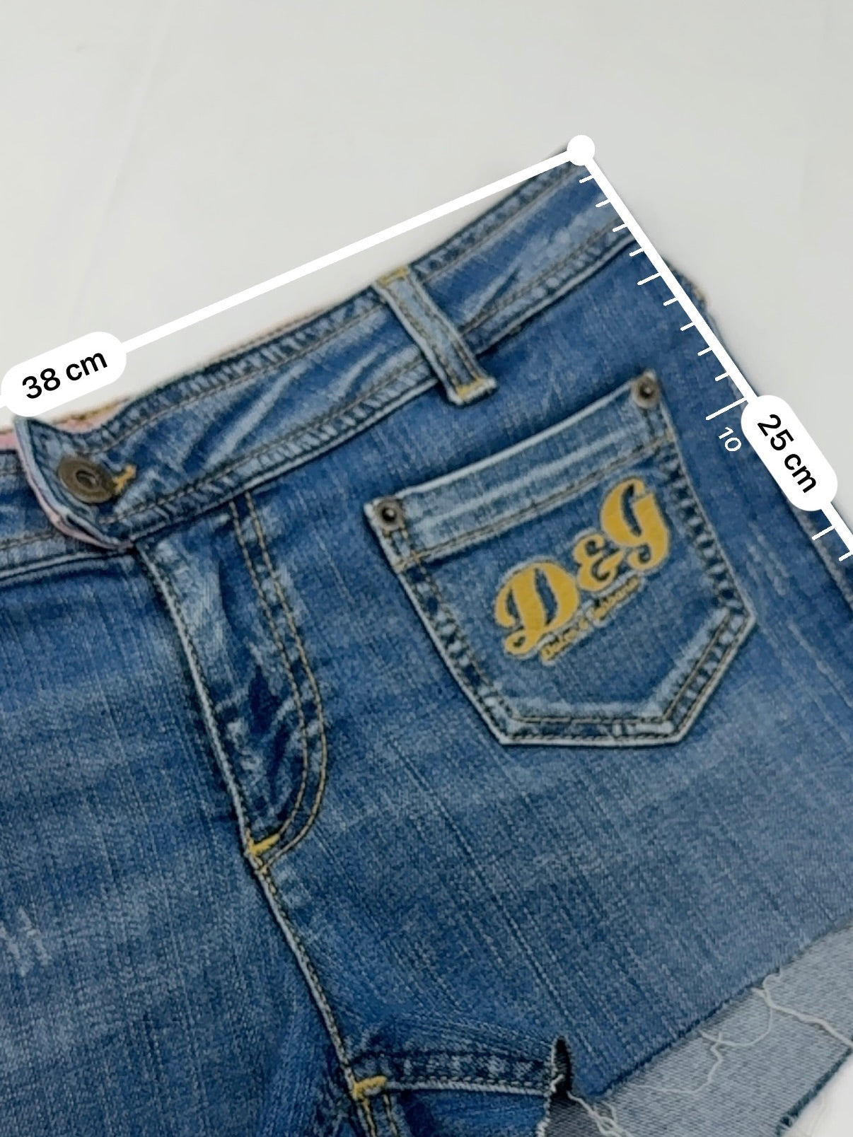 Blue denim low rise mini short (XS)