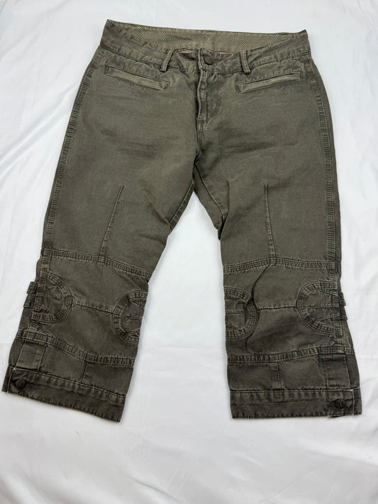 Khaki utility capri pants (S/M)