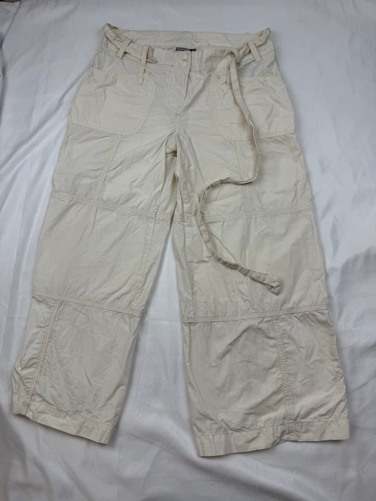 Cream utility capri pants (XS)