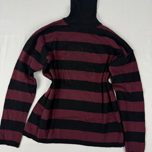 Black & burgundy turtleneck jumper (XL)