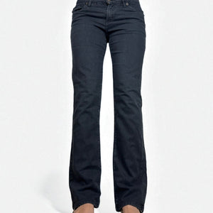 Grey denim low rise bootcut pants (S/M)