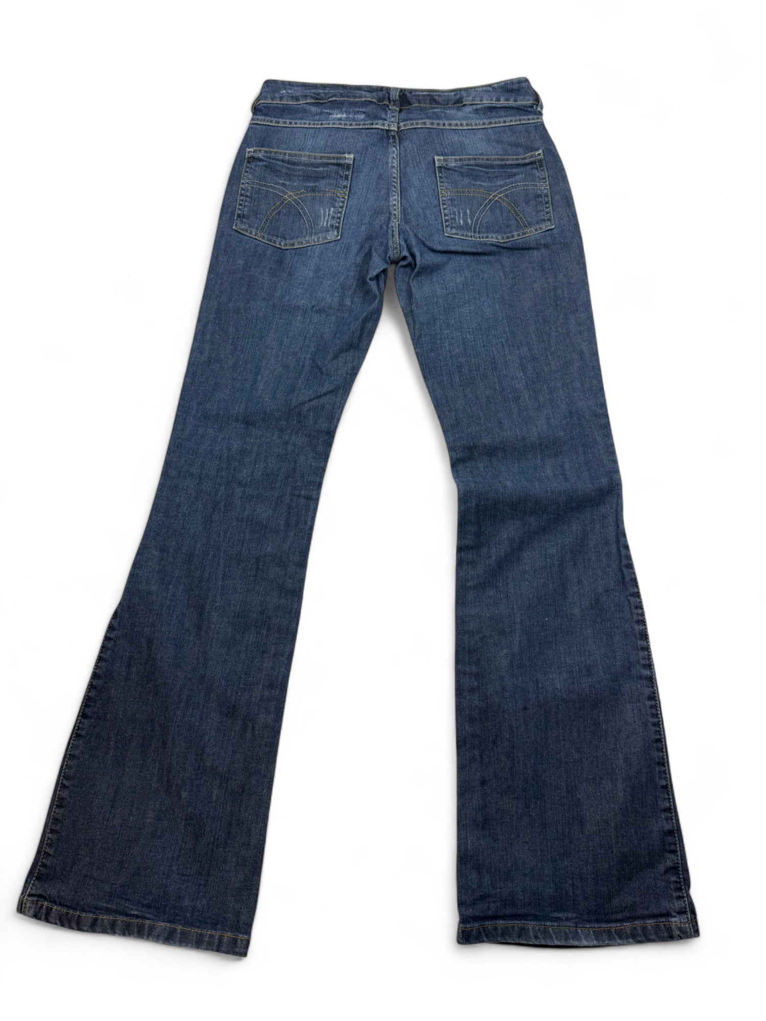 Blue denim low rise flare bootcut pants (S)