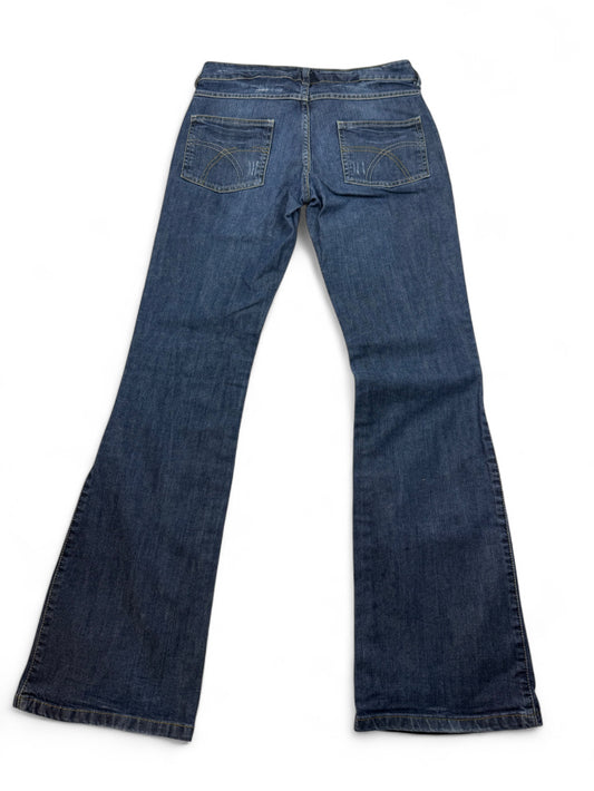 Blue denim low rise flare bootcut pants (S)