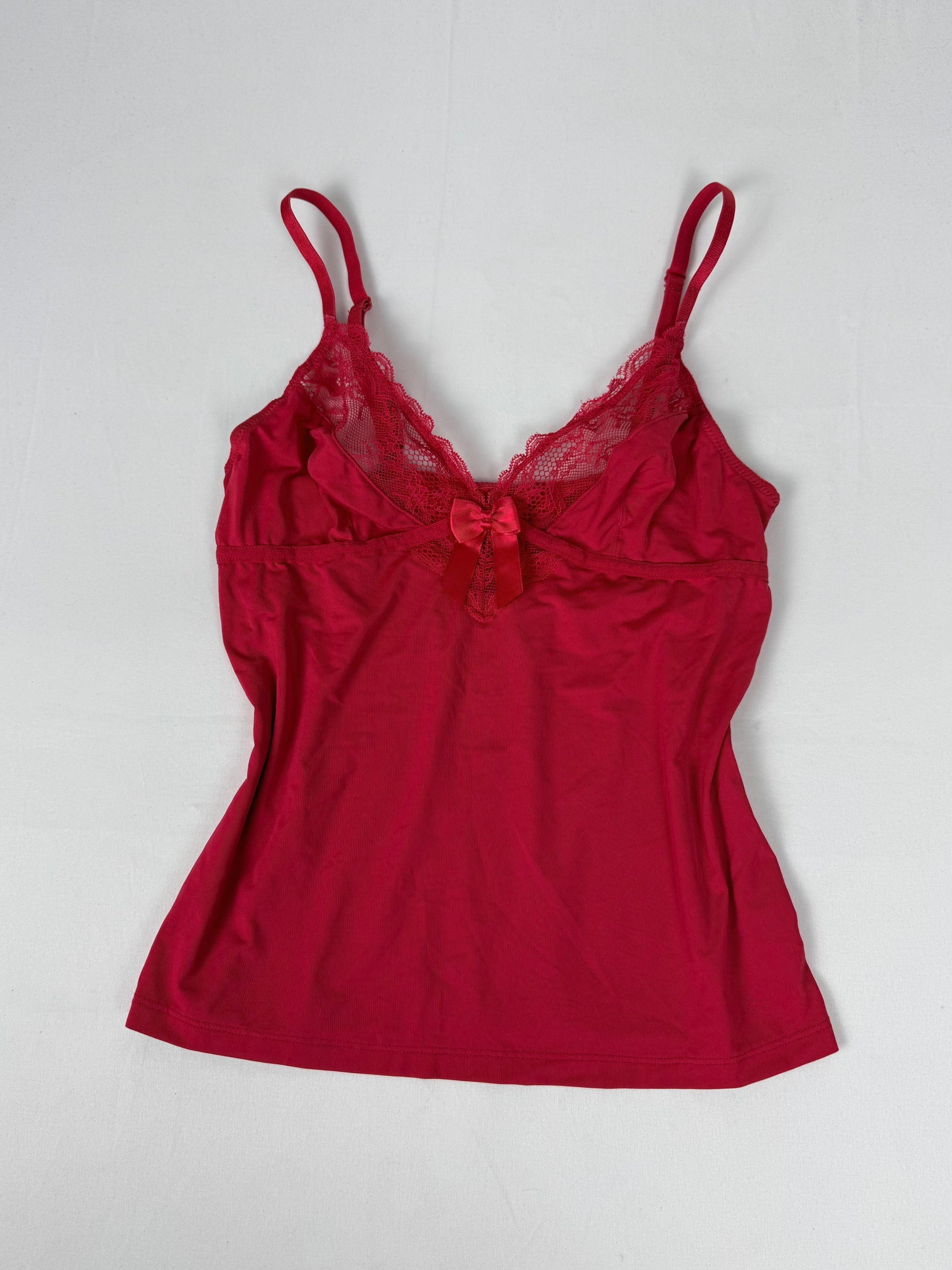 Red babydoll lycra cami top (M/L)
