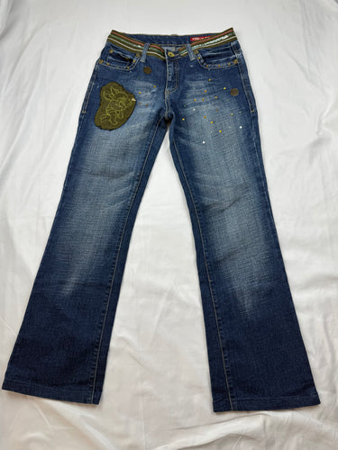 Blue denim low rise capri pants (S)