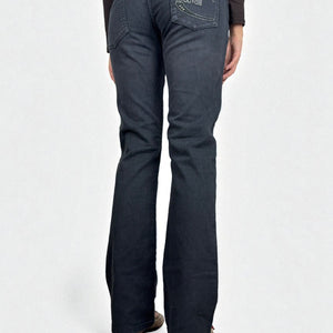 Grey denim low rise bootcut pants (S/M)