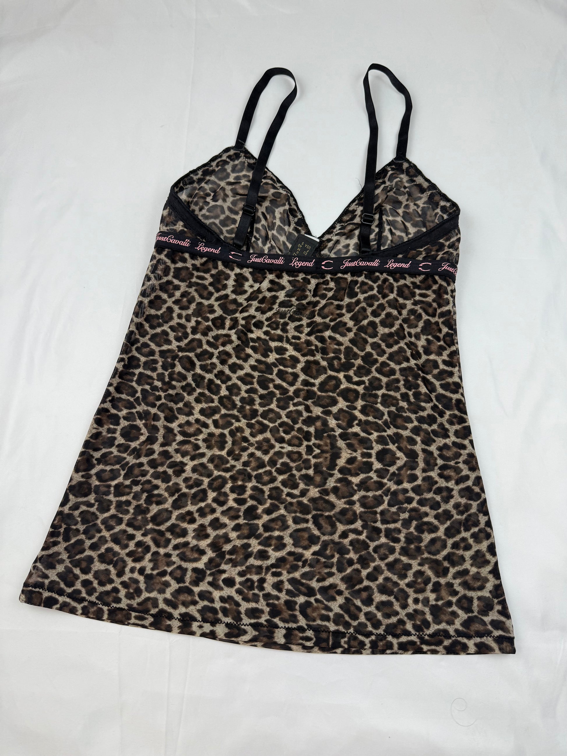 Brown mesh animal print cami top (S/M)
