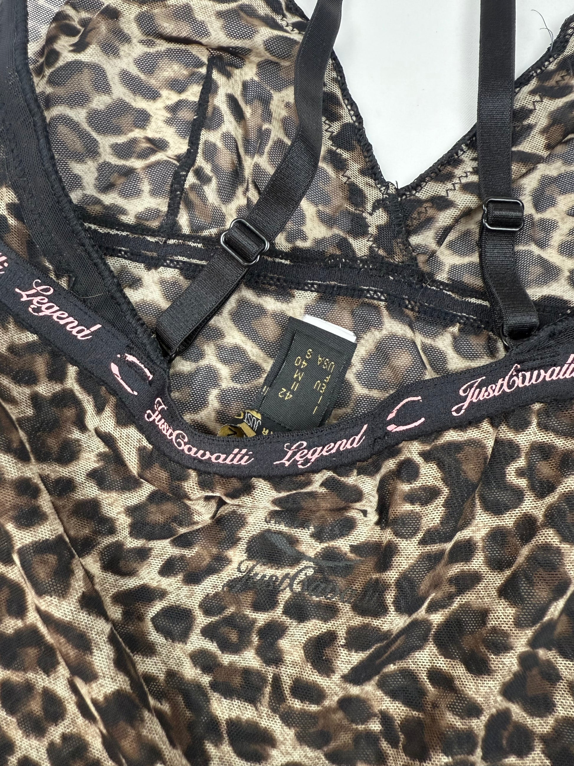 Brown mesh animal print cami top (S/M)