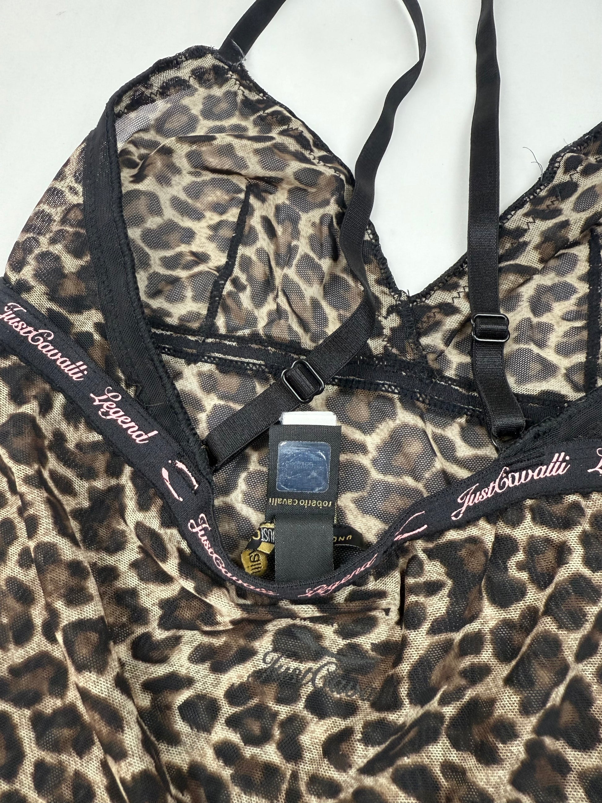 Brown mesh animal print cami top (S/M)