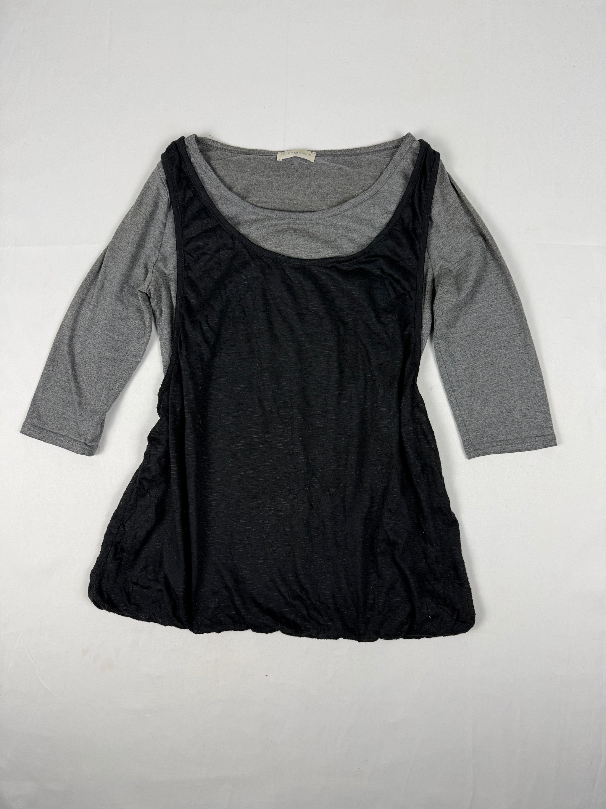 Black & grey 2 in 1 long sleeves top (M/L)