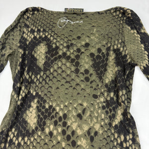 Khaki snake print long sleeves shirt (S/M)