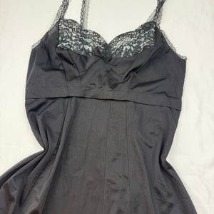 Black silky babydoll mini dress (L)