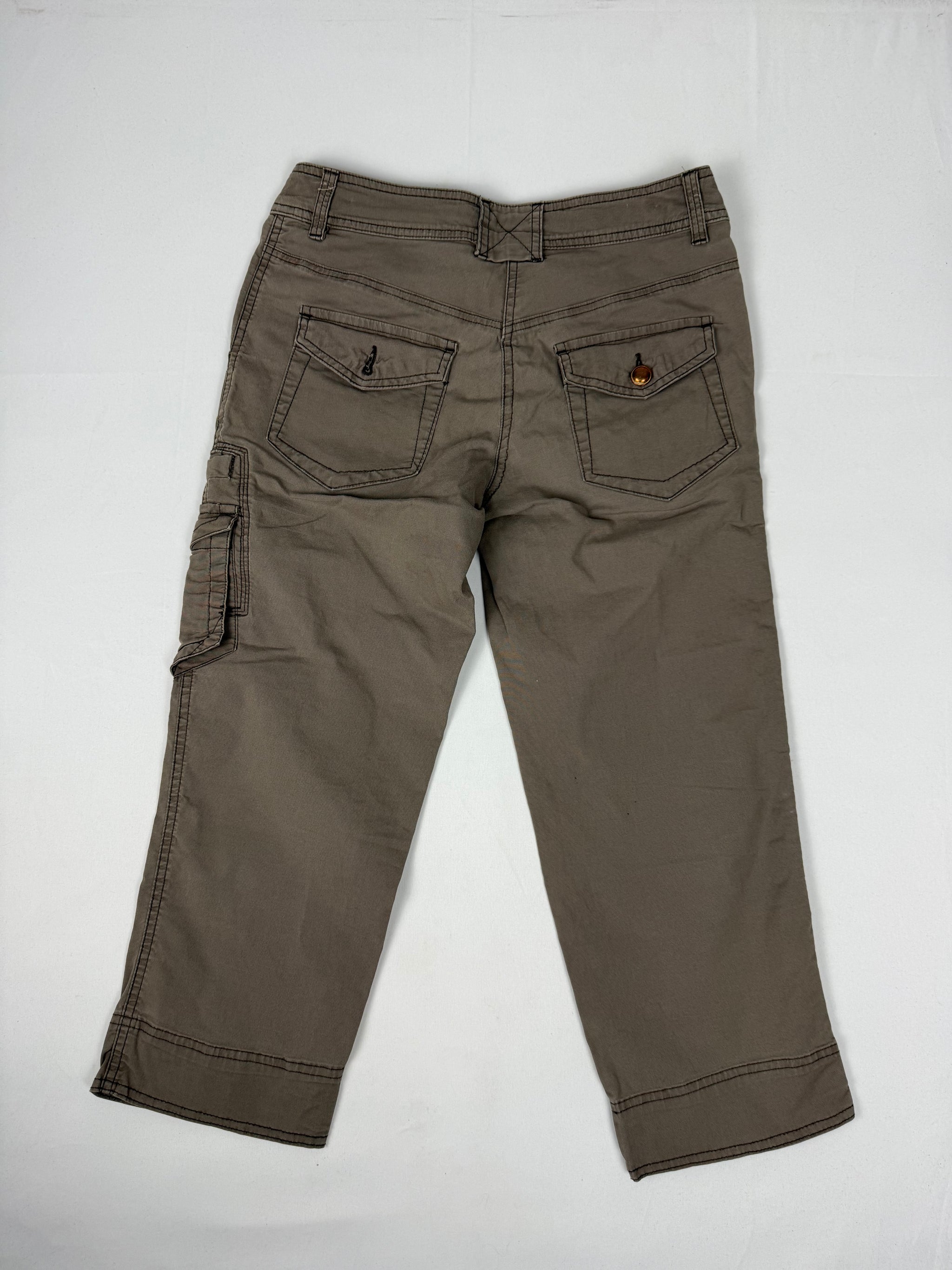 Khaki low rise cargo capri pants (S/M)