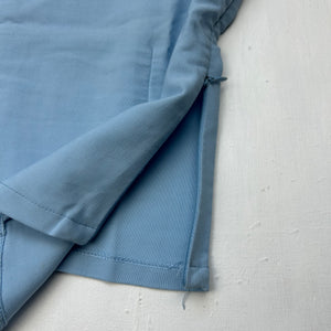 Baby blue bow asymmetric one shoulder  top (L)