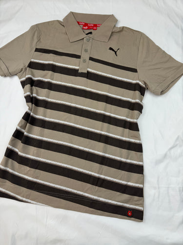 Beige 100% cotton polo tee (M)