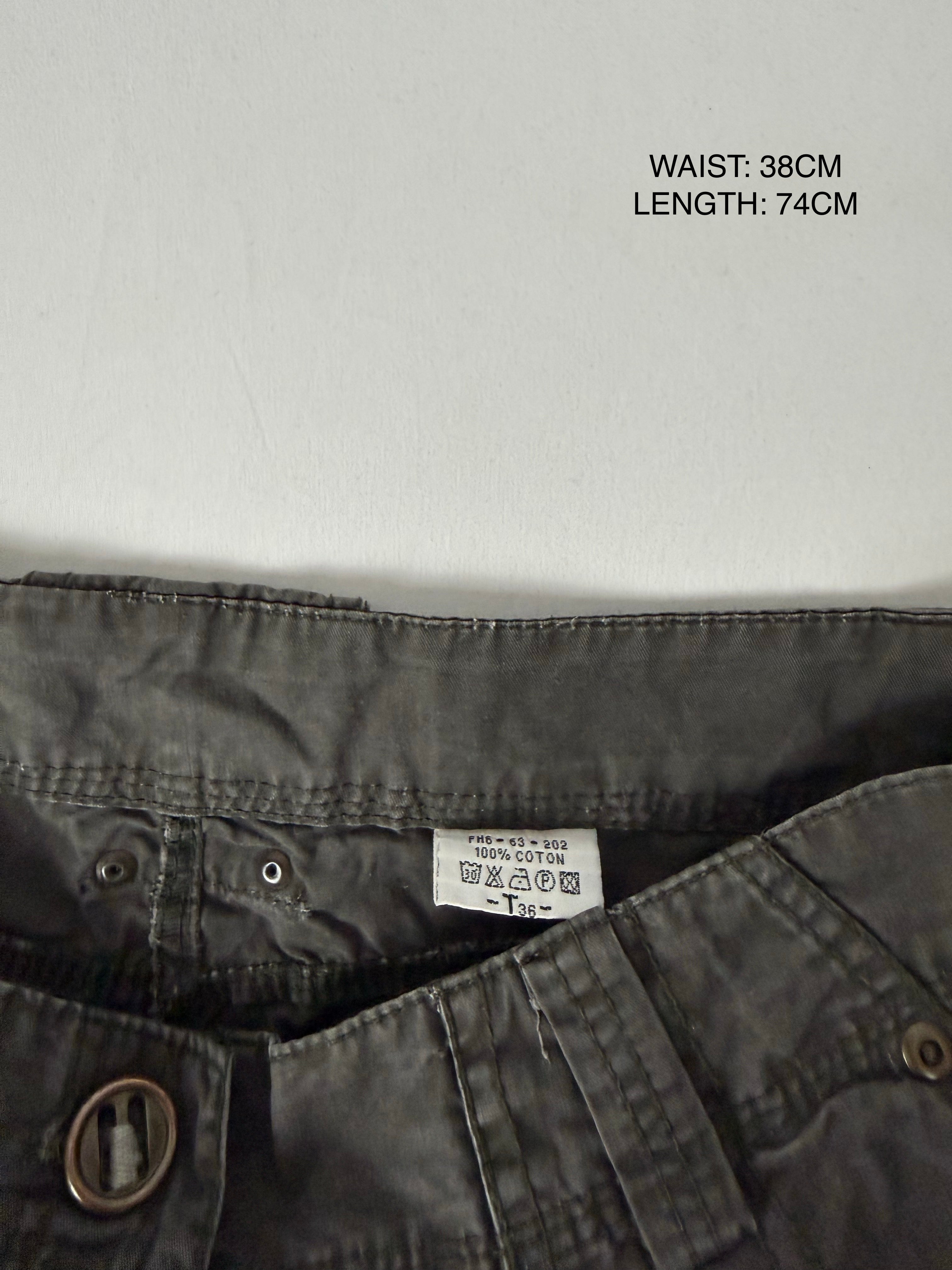 Khaki cotton low rise utility capri pants (S)