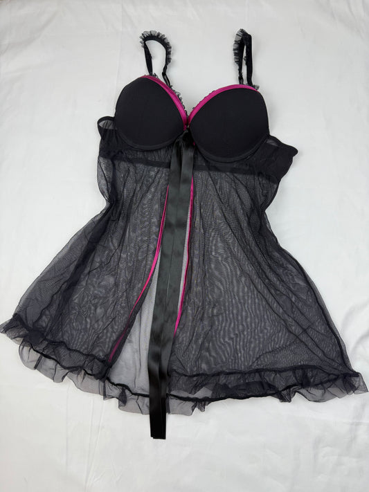 Black lace babydoll dress (S)