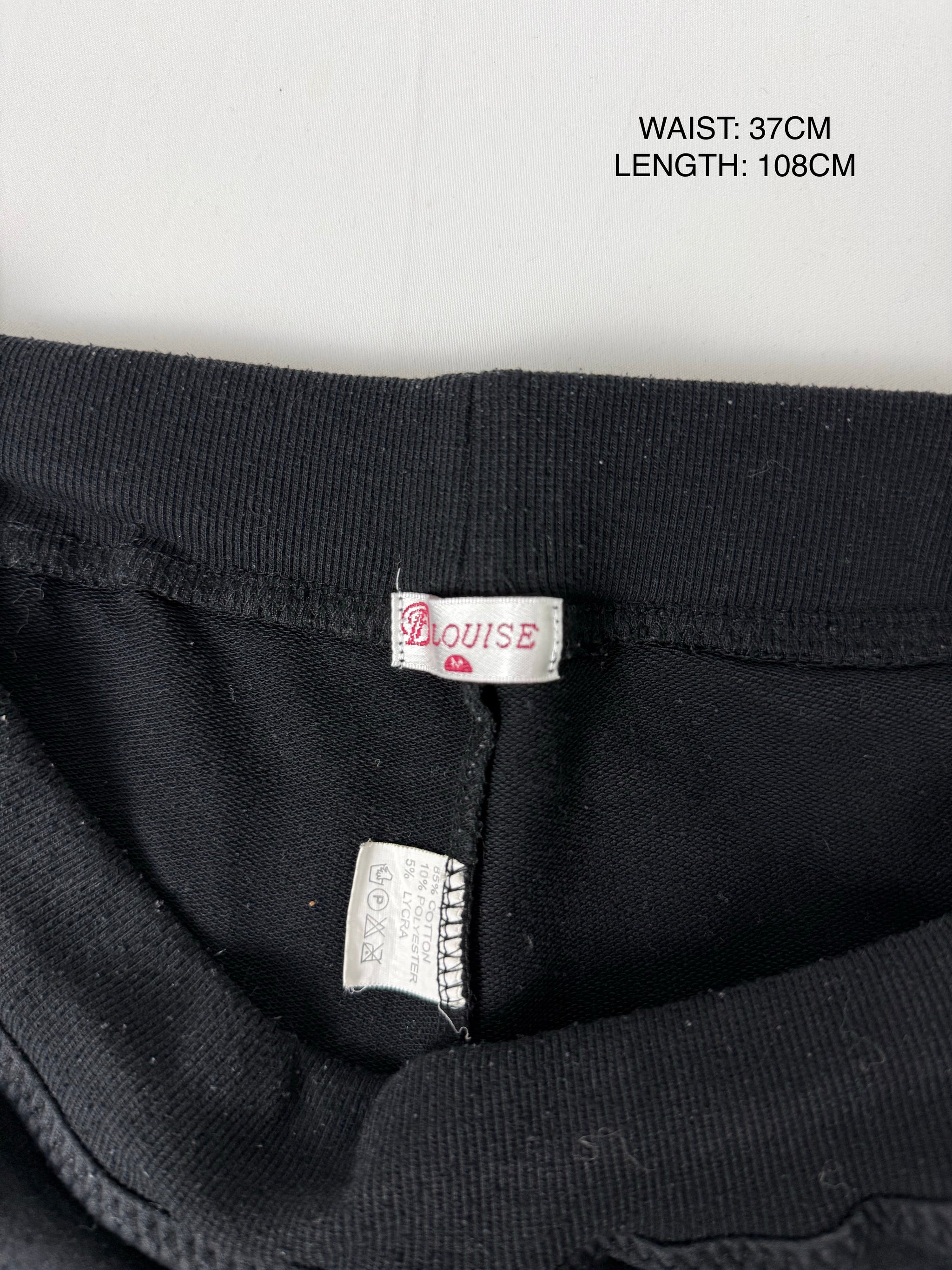 Black cotton low rise activewear pants (S/M)