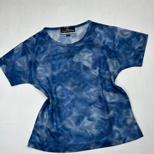 Blue mesh see trough tee (M/L)