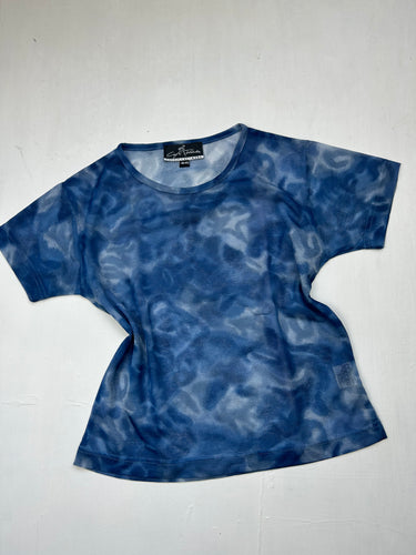 Blue mesh see trough tee (M/L)