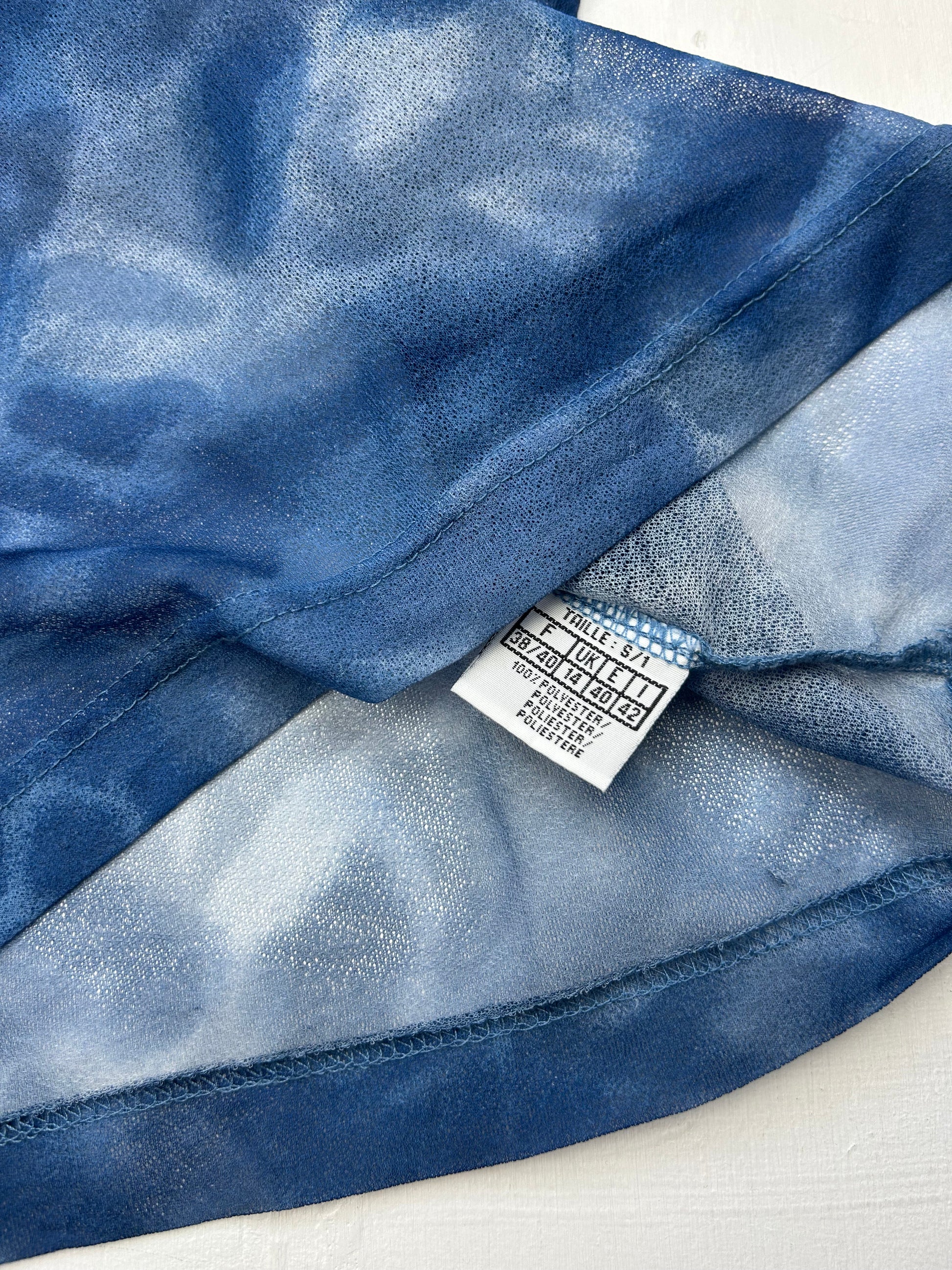 Blue mesh see trough tee (M/L)