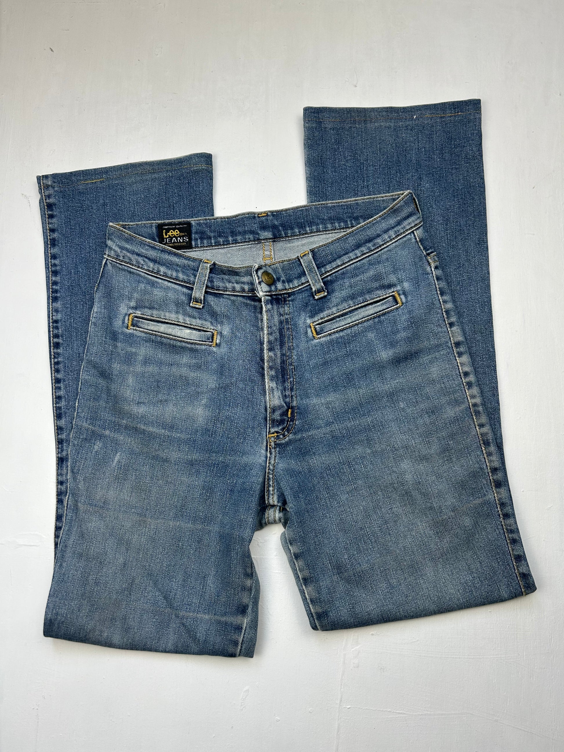 Blue navy low rise flare / bootcut denim pants (S)