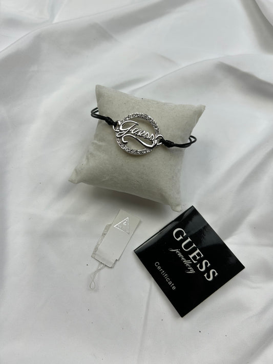 Silver cord logo bracelet