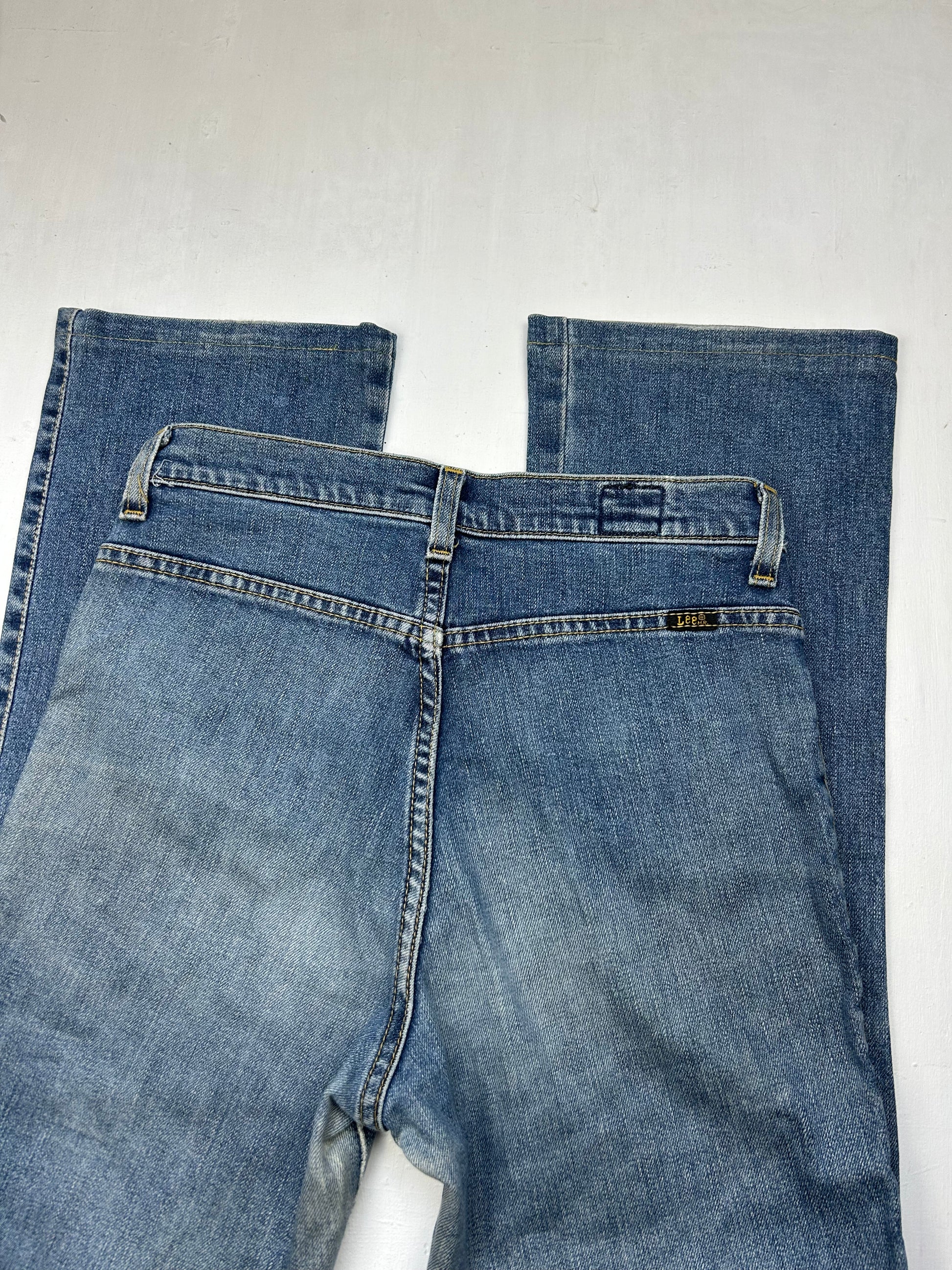 Blue navy low rise flare / bootcut denim pants (S)
