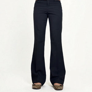 Black low waist office baggy pants with belt (S/M)