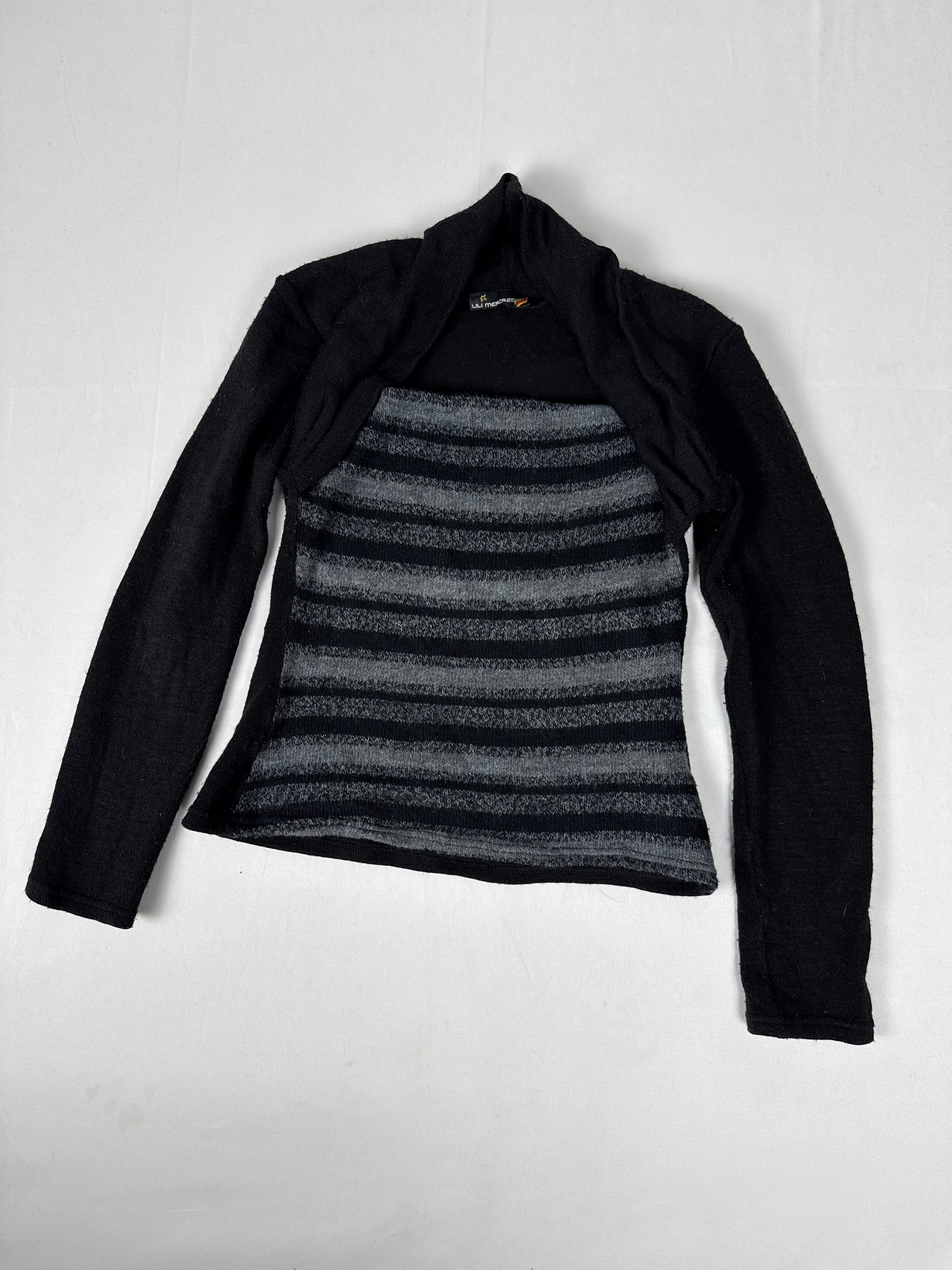 Black striped tight fit jumper (S)