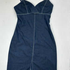 Navy blue denim mini dress (S)