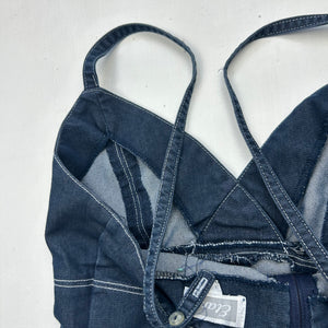 Navy blue denim mini dress (S)