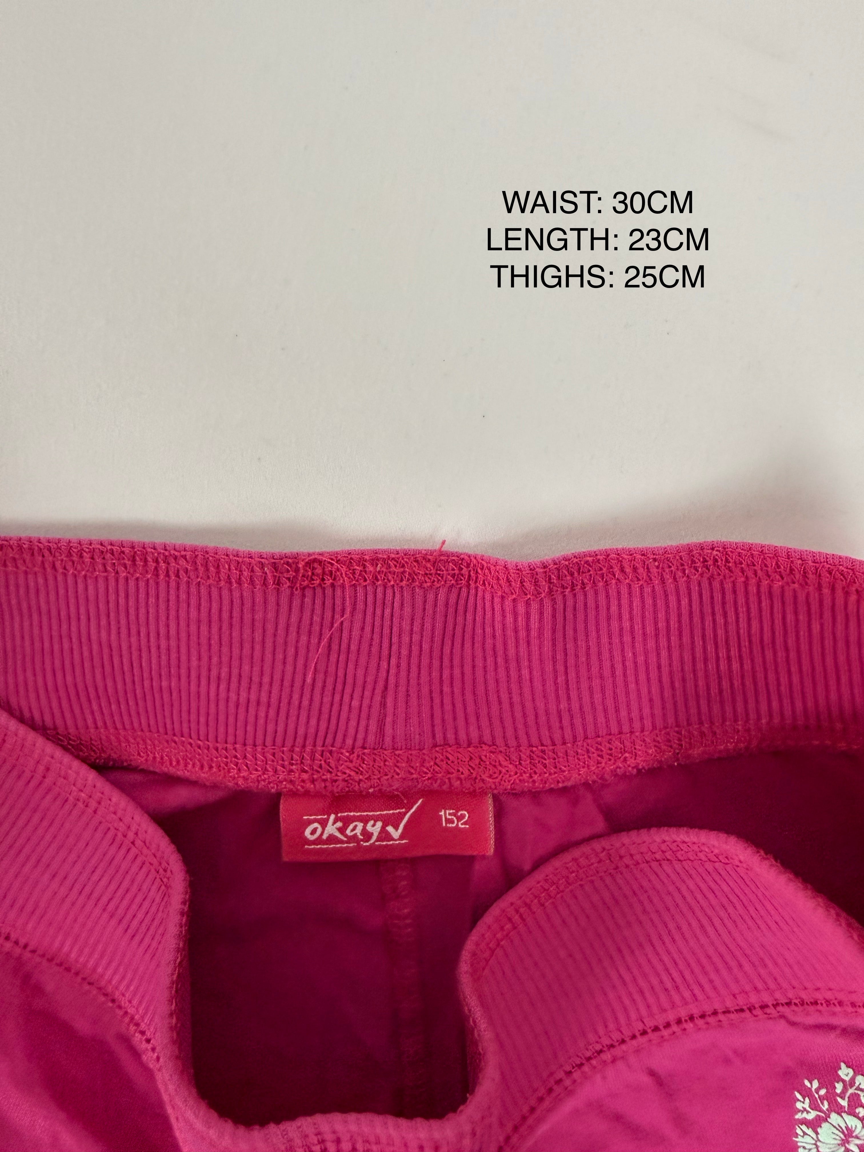 Pink activewear cotton mini short (XS)