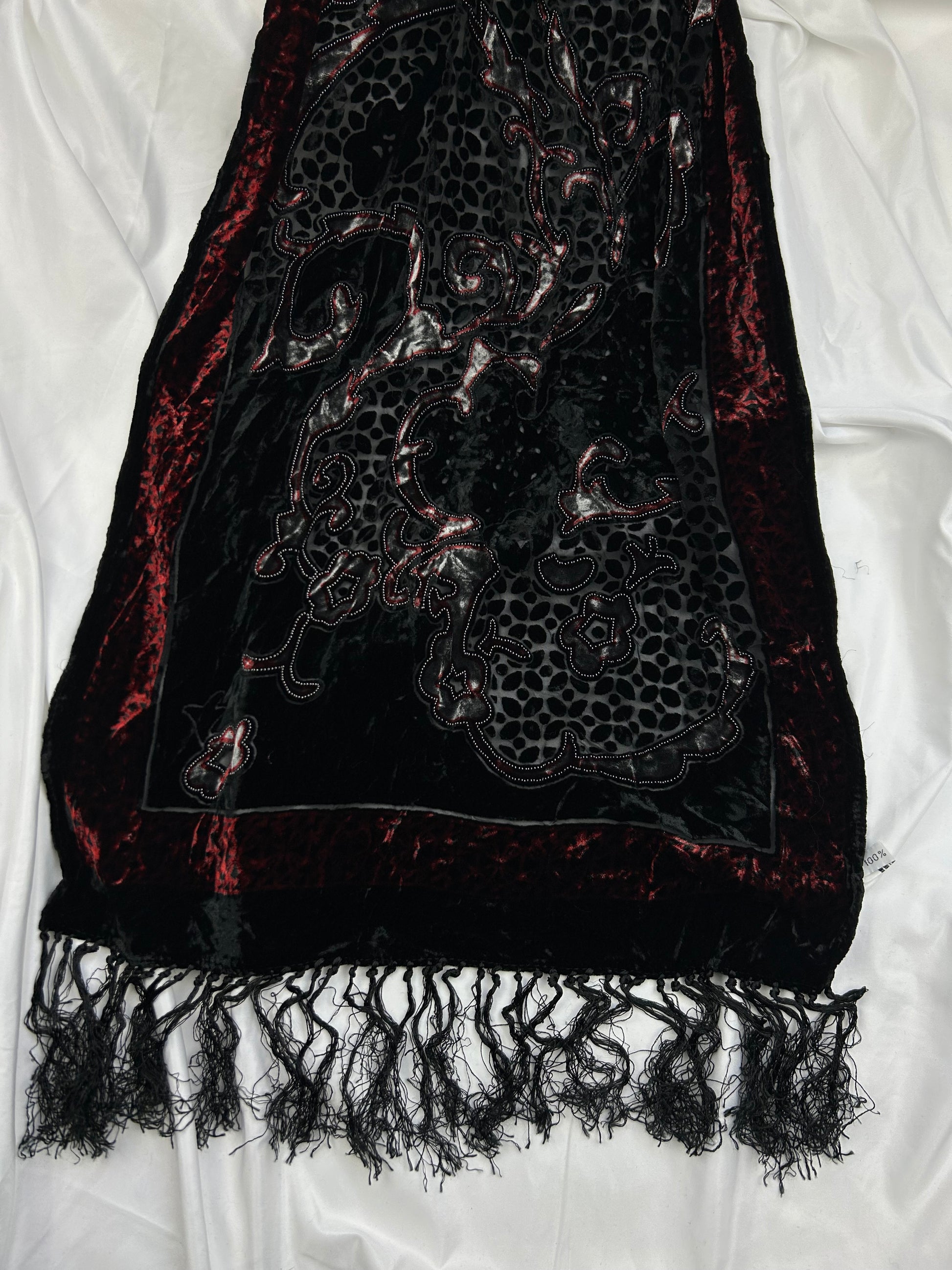 Black 100% silk scarf