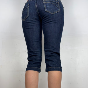 Navy denim low waist capri pants (S)