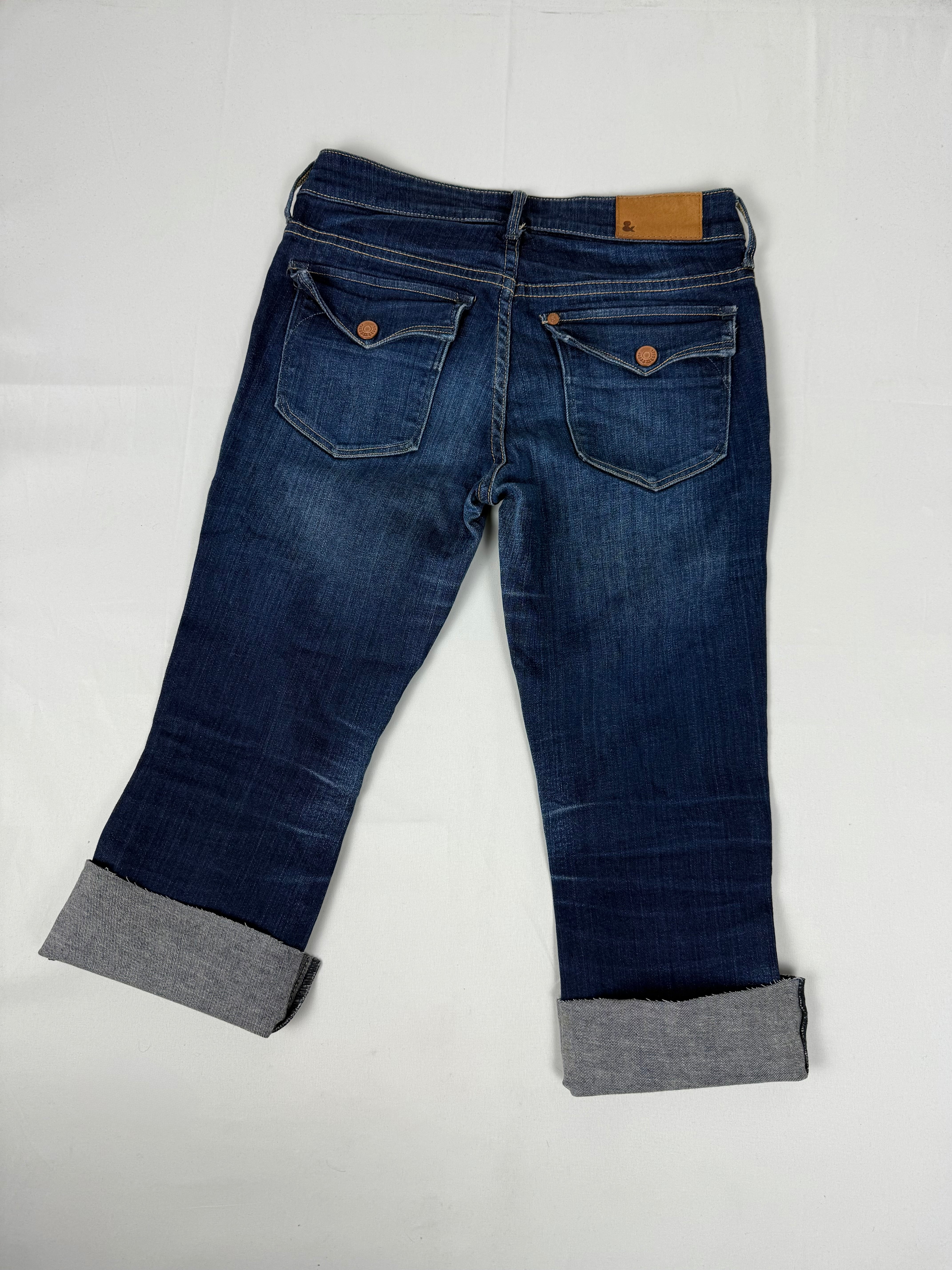 Navy denim low rise capri pants (S)
