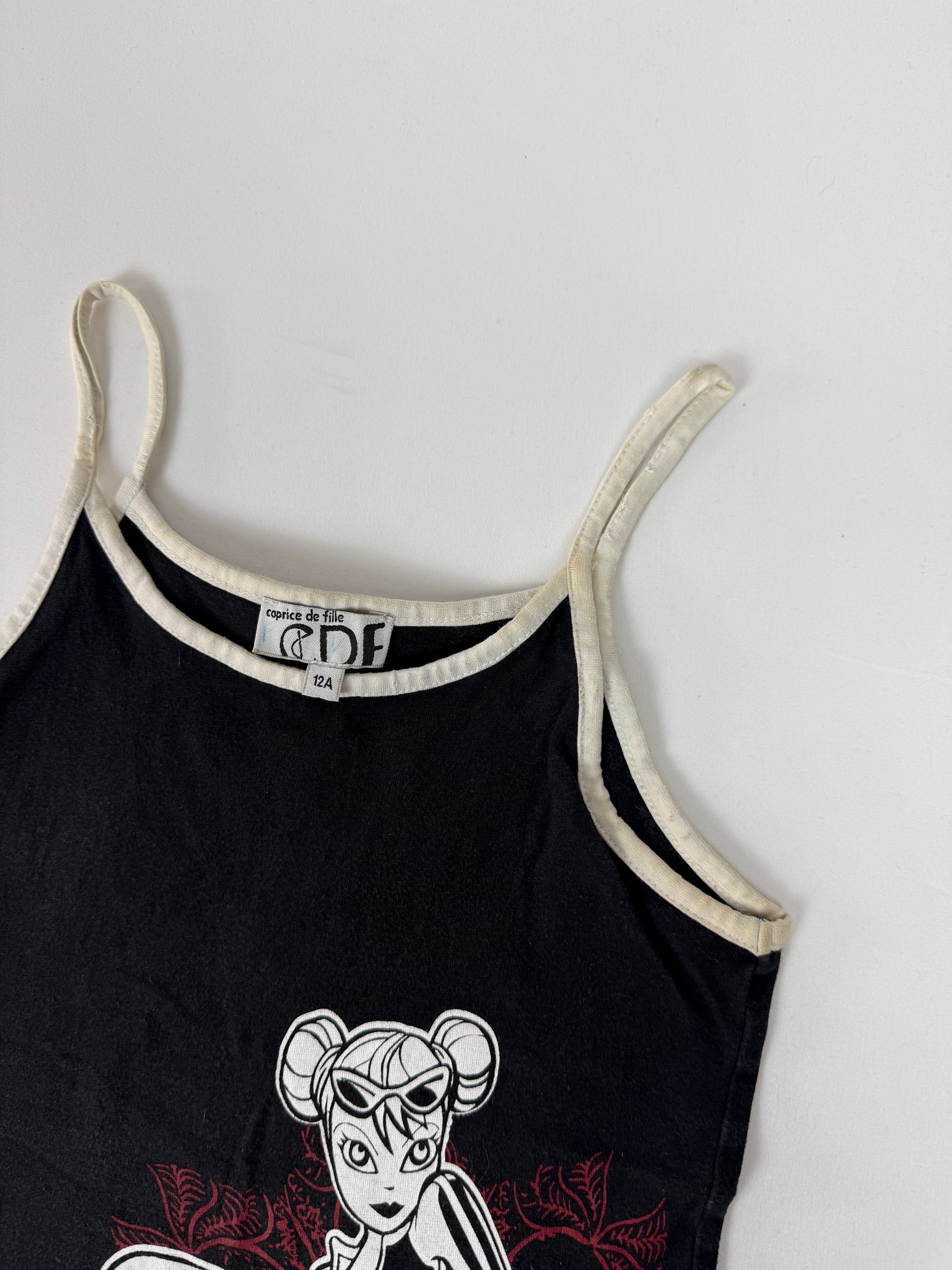Black graphic activewear top (S)