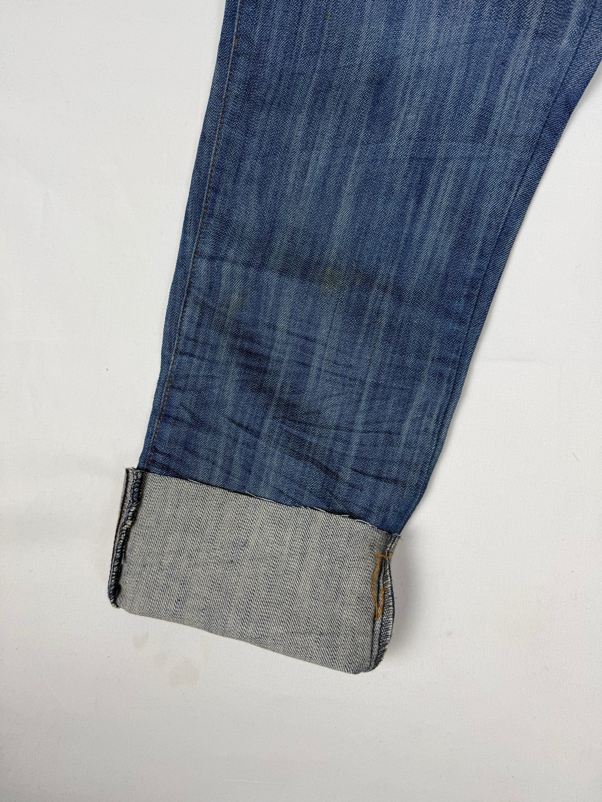 Blue denim low rise capri pants (XS)