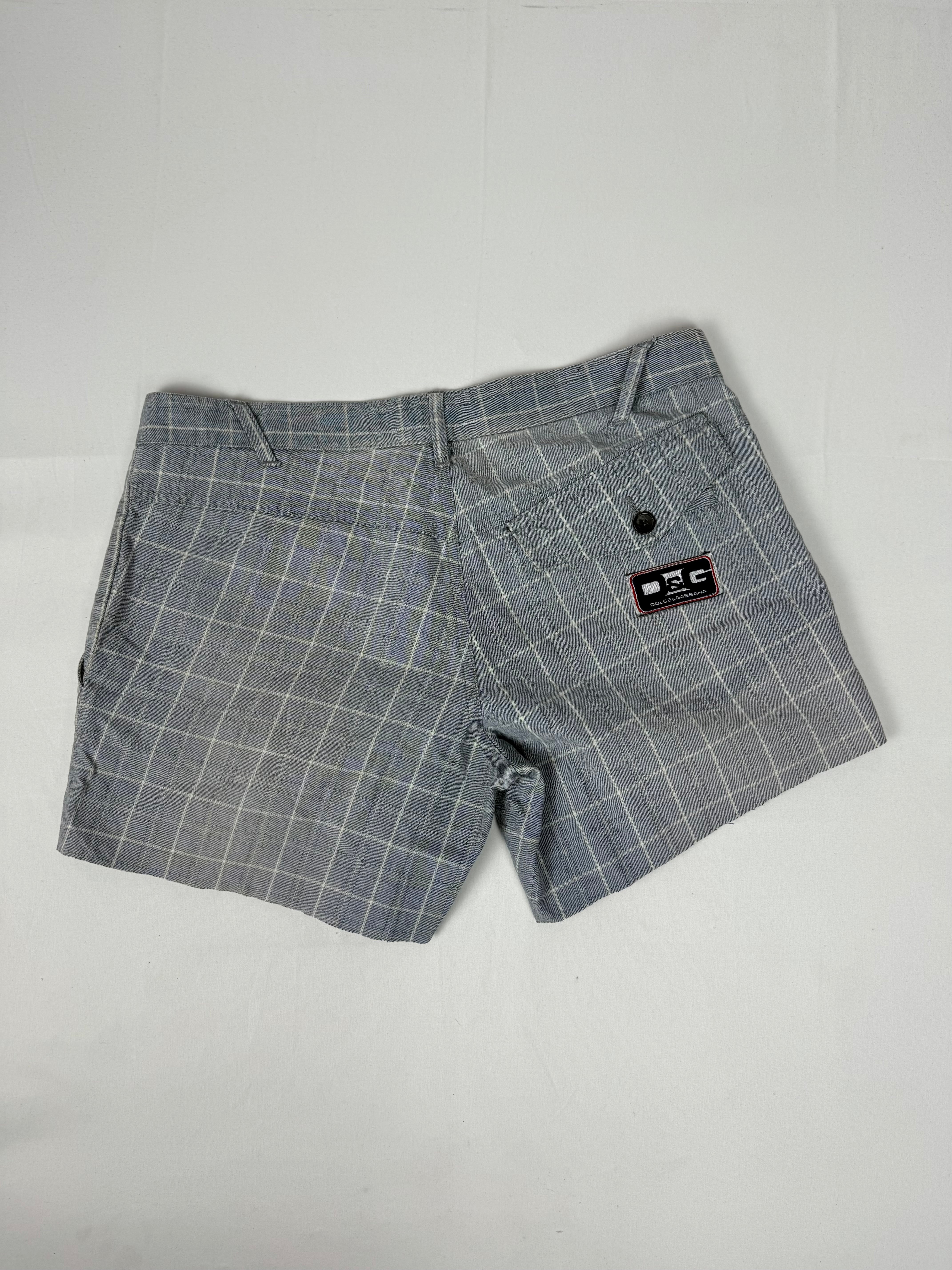 Grey check print low rise mini short (M/L)