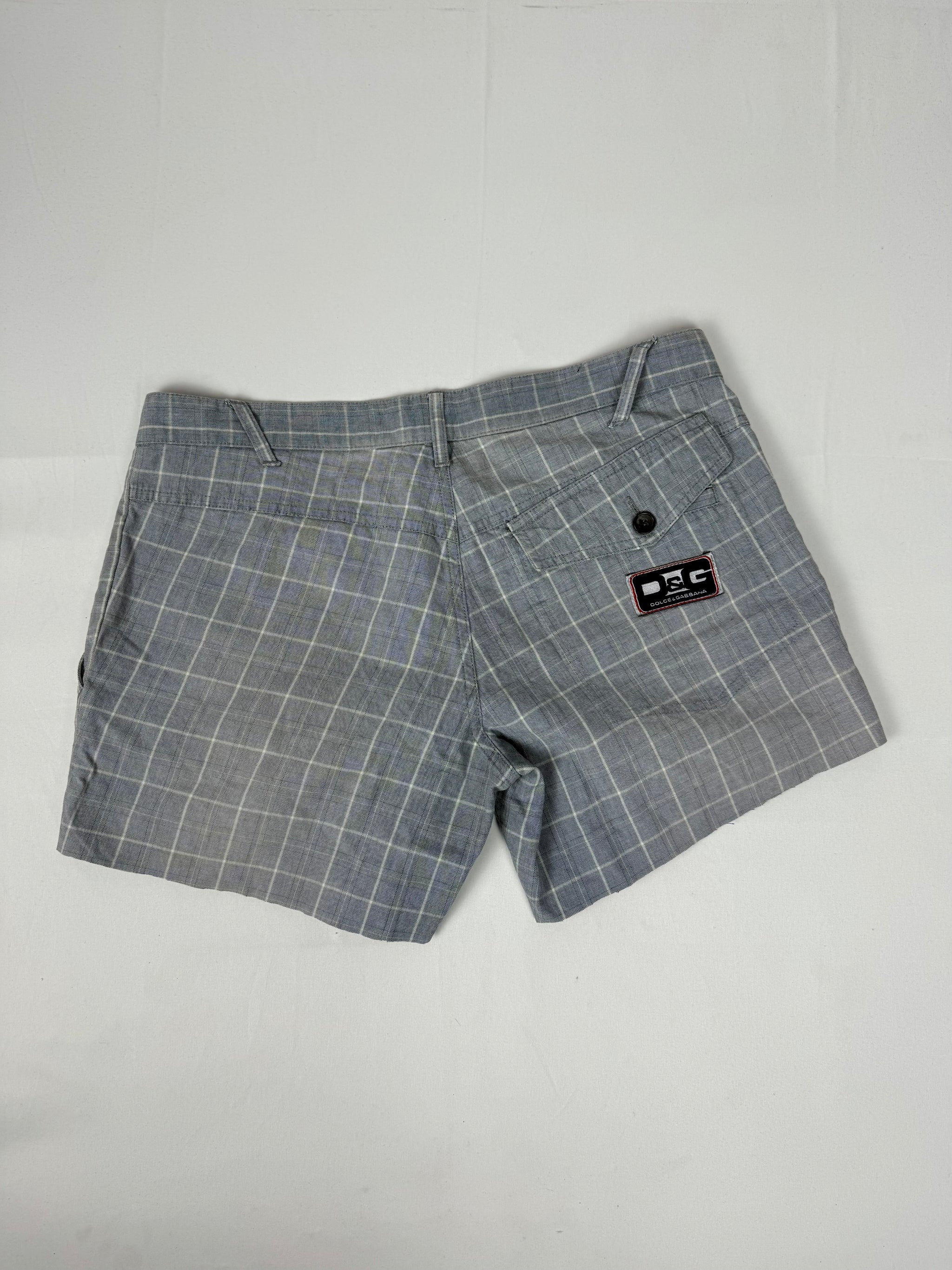 Grey check print low rise mini short (M/L)