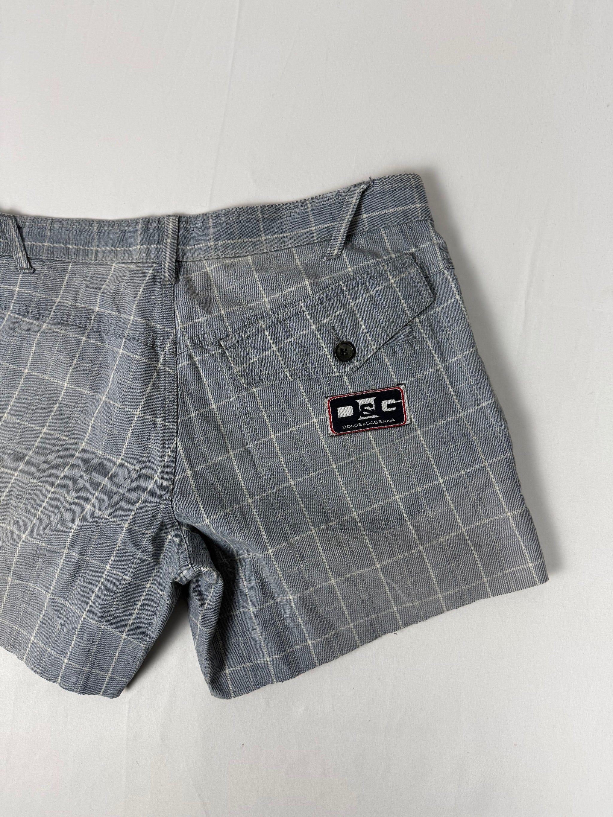 Grey check print low rise mini short (M/L)