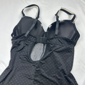 Black lace up lace babydoll mini dress (S/M)