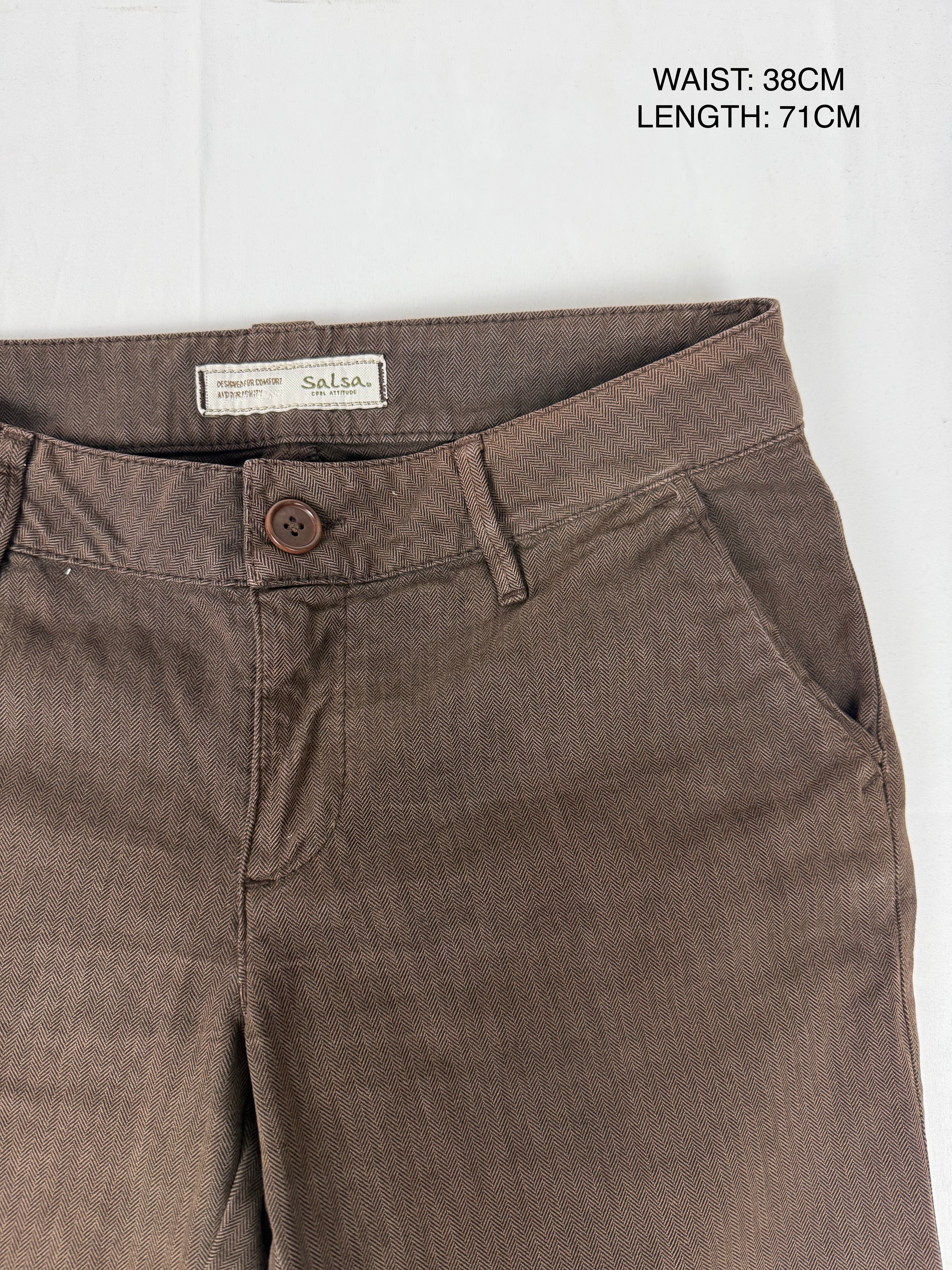 Brown low rise capri pants (S/M)