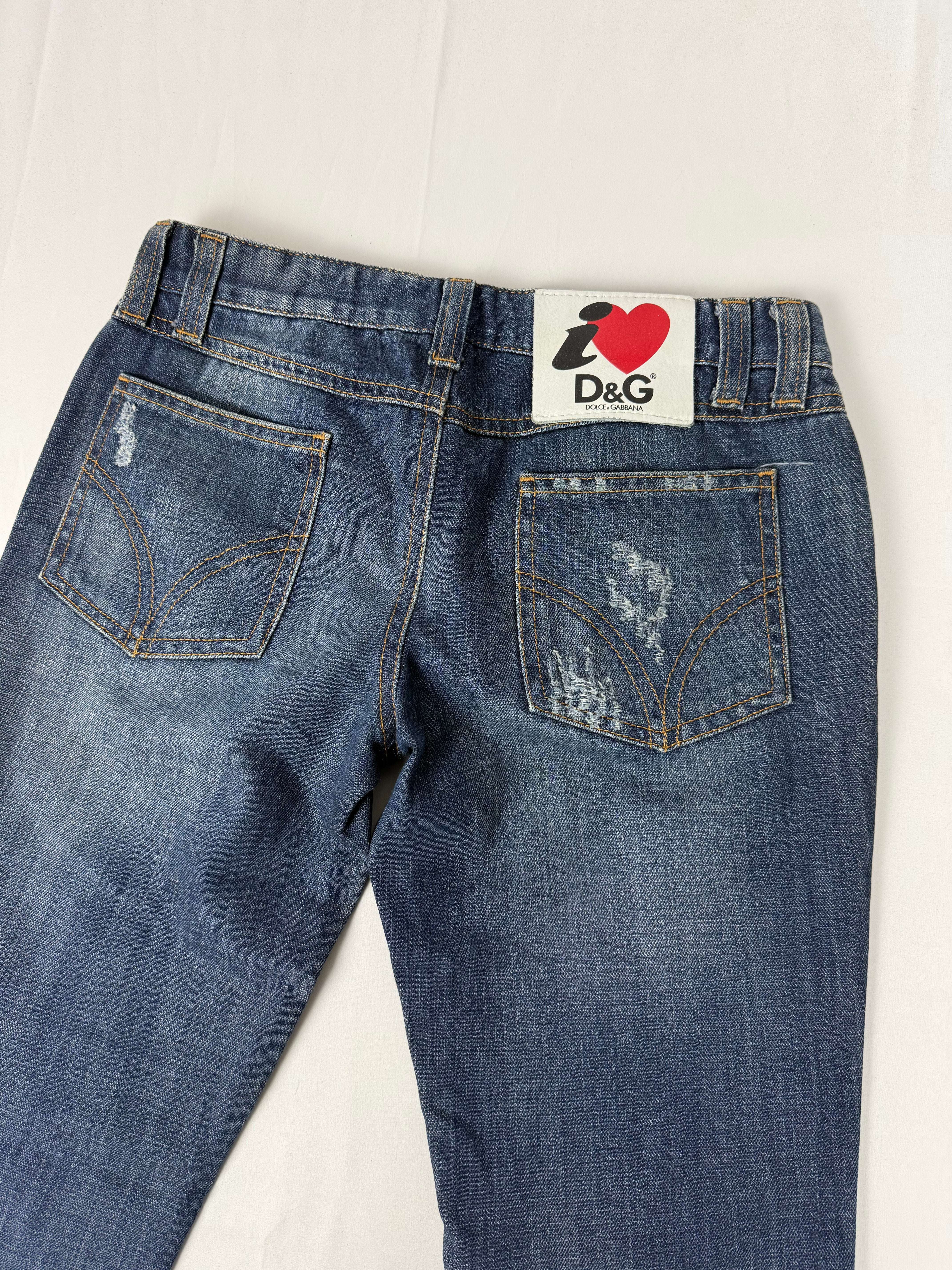 Navy denim low waist capri pants (XS)