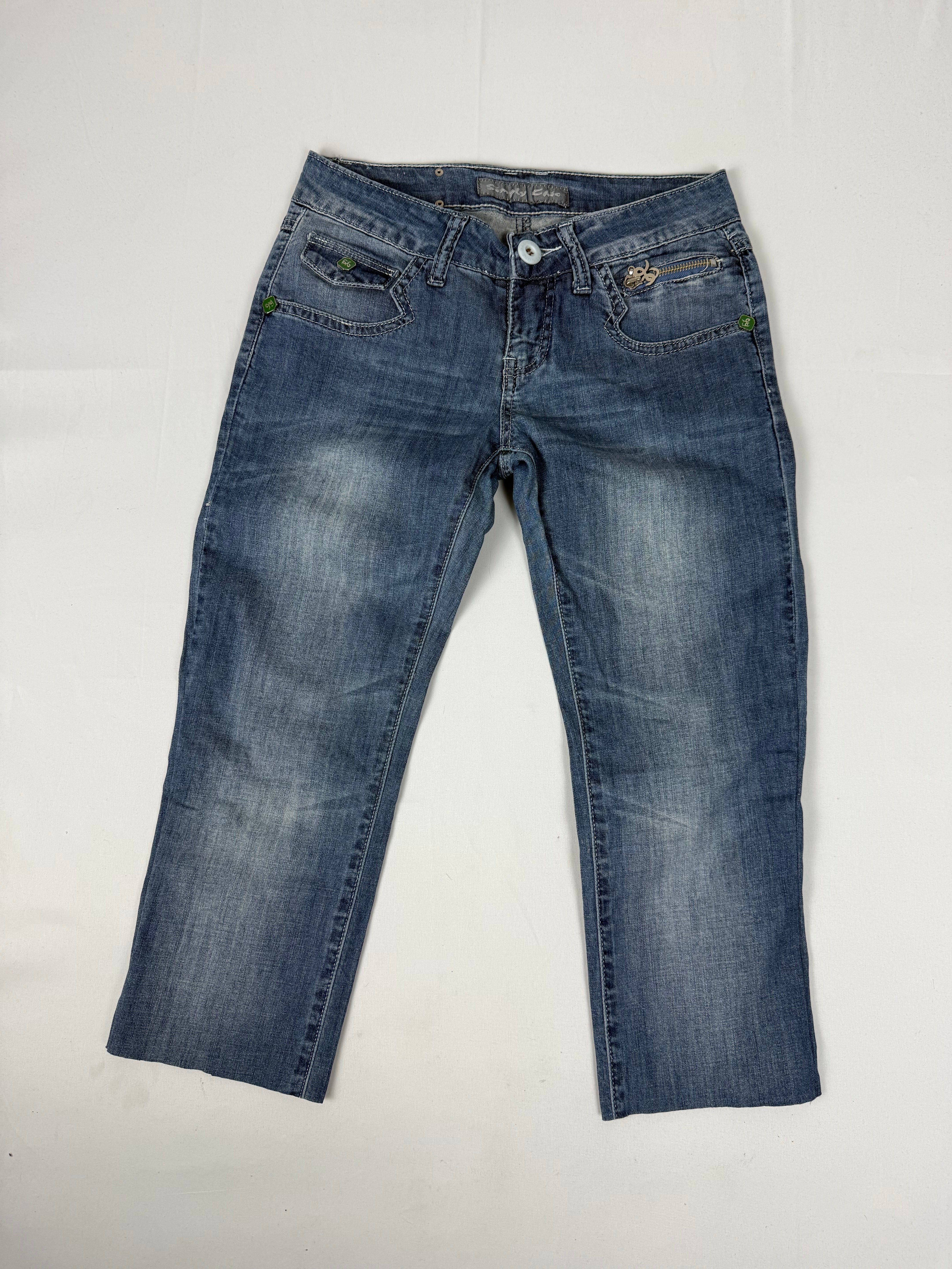Blue denim low rise capri pants (XS/S)