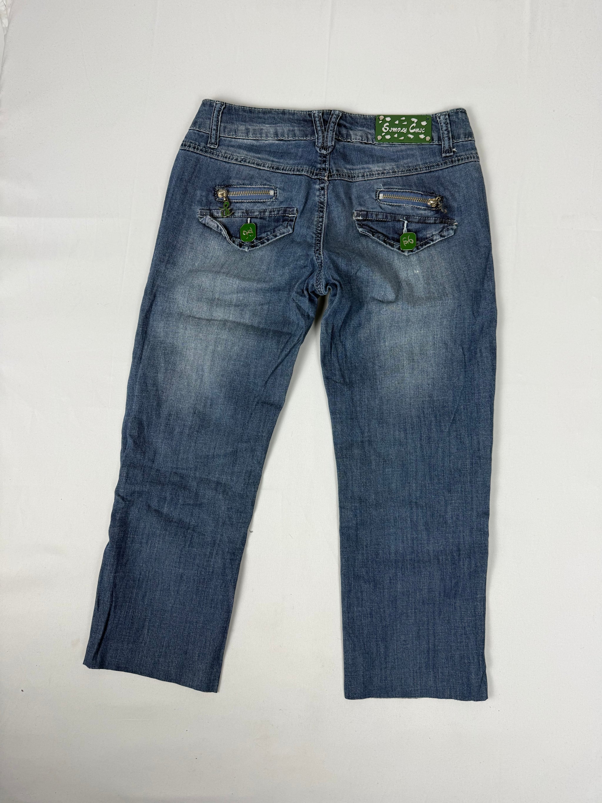 Blue denim low rise capri pants (XS/S)
